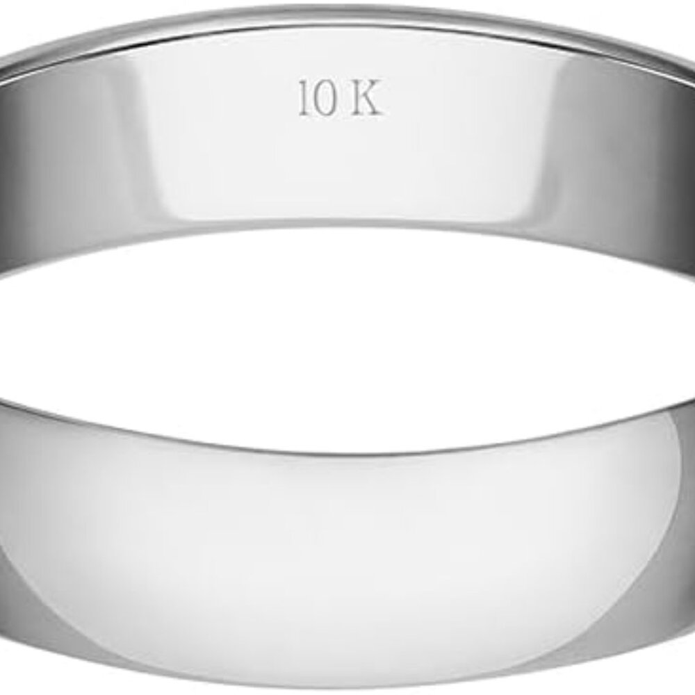 10K White Gold Wedding Band - Size 7 - Picture 2 of 2
